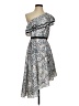 Likely 100% Polyester Paisley Gray Cocktail Dress Size 2 - photo 1