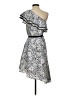 Likely 100% Polyester Paisley Gray Cocktail Dress Size 2 - photo 2