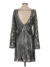 Arden B. 100% Polyester Metallic Silver Cocktail Dress Size S - photo 2