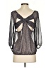 Wish 100% Polyester Gray 3/4 Sleeve Blouse Size S - photo 2