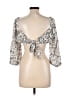 Blush 100% Polyester Ivory Black 3/4 Sleeve Top Size L - photo 2