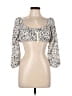 Blush 100% Polyester Ivory Black 3/4 Sleeve Top Size L - photo 1