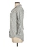 Paper Tee 100% Viscose Stripes Silver Long Sleeve Button-Down Shirt Size M - photo 5