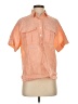 J.Crew 100% Linen Orange Short Sleeve Button-Down Shirt Size 2 - photo 1