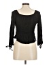 Assorted Brands 100% Polyester Black 3/4 Sleeve Blouse Size 8 - photo 2