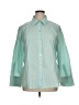 Vince. Color Block Green 3/4 Sleeve Button-Down Shirt Size XL - photo 1