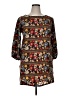Feathers 100% Polyester Print Brown Casual Dress Size XL - photo 1