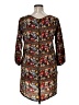 Feathers 100% Polyester Print Brown Casual Dress Size XL - photo 2