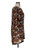 Feathers 100% Polyester Print Brown Casual Dress Size XL - photo 4