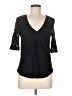 Meadow Rue 100% Cotton Black 3/4 Sleeve Top Size M - photo 1