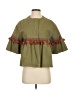 Zara Basic 100% Cotton Green Short Sleeve Blouse Size XS - photo 1