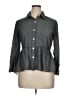 Love Notes 100% Cotton Gray 3/4 Sleeve Button-Down Shirt Size XL - photo 1