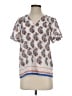 Banana Republic White Blue Short Sleeve Blouse Size XS - photo 1