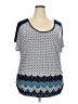 Lavish Blue Short Sleeve Top Size 2X - photo 1