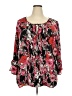 Roz & Ali 100% Polyester Black Pink 3/4 Sleeve Blouse Size 2X - photo 1