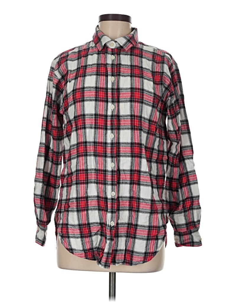 Pre-owned Ann Taylor Loft Long Sleeve Button Down Shirt In Red