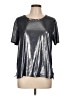 Trouve Metallic Silver Short Sleeve T-Shirt Size L - photo 1