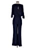 Diane von Furstenberg 100% Polyester Solid Blue Jumpsuit Size 4 - photo 2