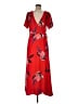 A New Day 100% Polyester Tropical Red Casual Dress Size M - photo 1