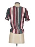 Express 100% Rayon Stripes Burgundy Short Sleeve Blouse Size XS - photo 2