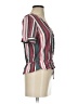 Express 100% Rayon Stripes Burgundy Short Sleeve Blouse Size XS - photo 4