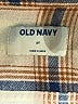 Old Navy 100% Cotton Plaid Tan Long Sleeve Button-Down Shirt Size 3T - photo 3