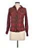 Fun & Flirt 100% Cotton Plaid Red Long Sleeve Button-Down Shirt Size M - photo 1