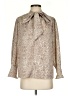 W by Worth 100% Polyester Animal Print Tan 3/4 Sleeve Blouse Size XS - photo 1