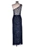 Scala 100% Polyester Blue Cocktail Dress Size L - photo 2