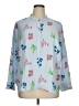 Talbots Outlet 100% Rayon Floral Blue Long Sleeve Blouse Size 1X (estimated) - photo 1