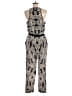 Diane von Furstenberg 100% Silk Silver Black Jumpsuit Size 6 - photo 2