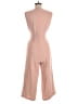 Tahari 100% Polyester Solid Tan Pink Jumpsuit Size 8 - photo 2