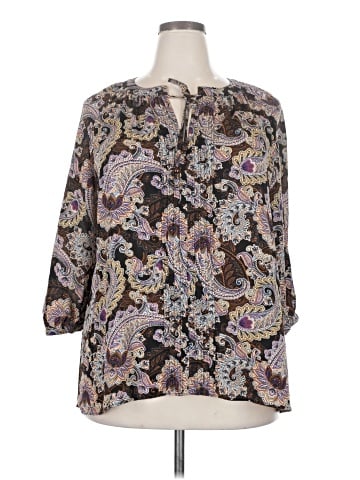 Rose + Olive 3/4 Sleeve Blouse (view 1)