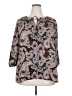 Rose + Olive 100% Polyester Paisley Gray 3/4 Sleeve Blouse Size 2X - photo 1