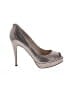 MICHAEL Michael Kors 100% Leather Metallic Silver Gray Heels Size 7 1/2 - photo 1