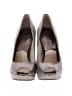 MICHAEL Michael Kors 100% Leather Metallic Silver Gray Heels Size 7 1/2 - photo 2