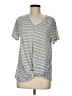 Caslon Stripes Gray Short Sleeve T-Shirt Size M - photo 1