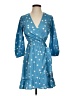 New Look 100% Polyester Polka Dots Blue Casual Dress Size 0 - photo 1