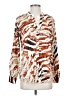 Calvin Klein 100% Polyester Animal Print Brown Long Sleeve Blouse Size S - photo 1