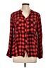 Suzanne Betro 100% Rayon Plaid Red Long Sleeve Button-Down Shirt Size L - photo 1