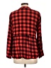 Suzanne Betro 100% Rayon Plaid Red Long Sleeve Button-Down Shirt Size L - photo 2
