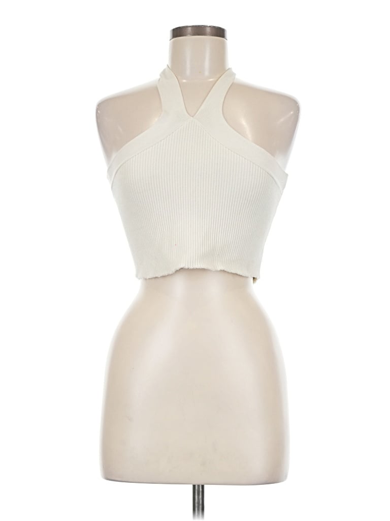 Pre-owned The Drop Sleeveless Top Ivory Halter Neckline Tops