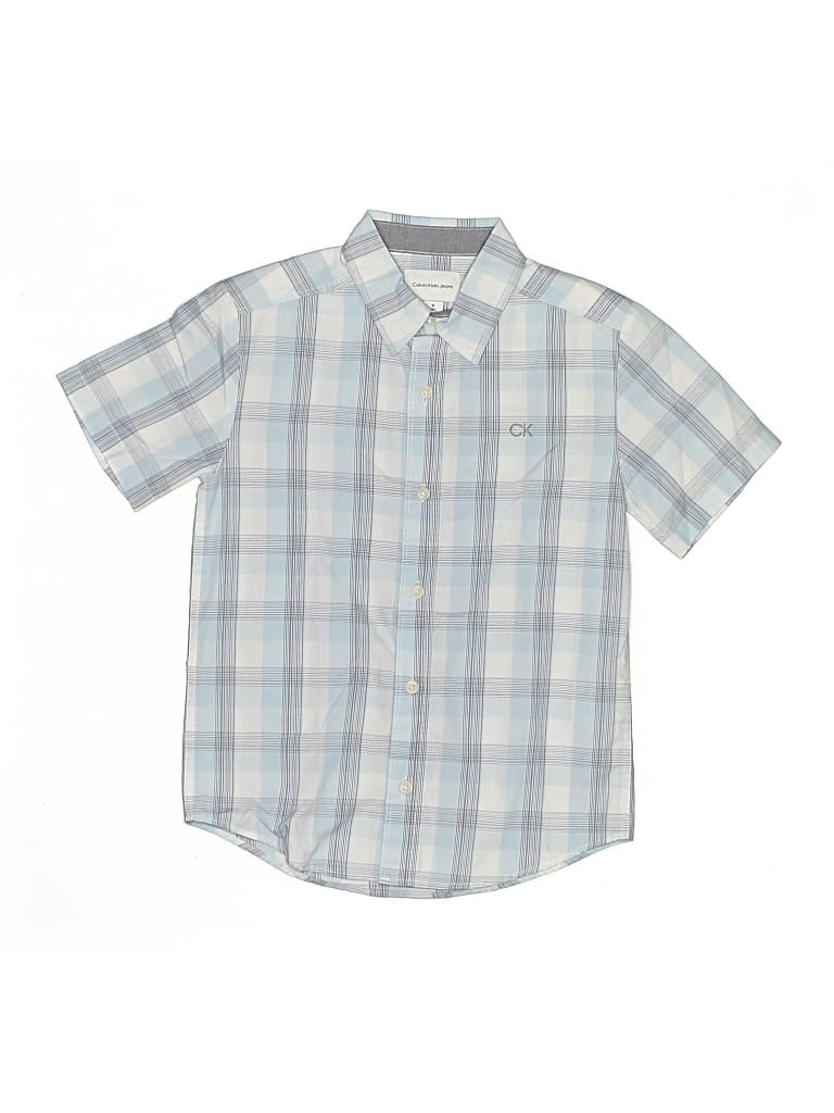 Pre-owned Calvin Klein Jeans Est.1978 Kids' Calvin Klein Jeans Short Sleeve Button Down Shirt In Blue