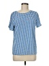 Worthington Houndstooth Blue Short Sleeve T-Shirt Size M (petite) - photo 1