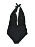 Shekini Solid Black One Piece Swimsuit Size M - photo 2
