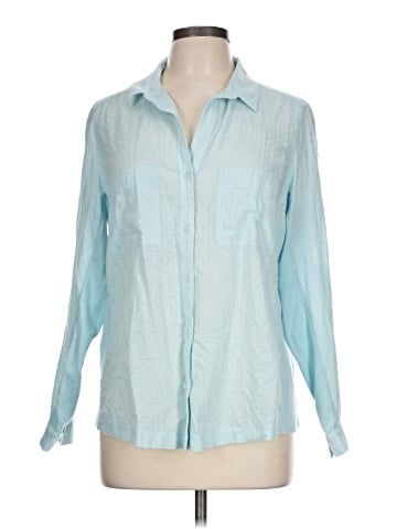 Violeta By Mango Long Sleeve Button Down Shirt - front
