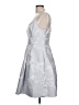 David's Bridal 100% Polyester Metallic Silver Cocktail Dress Size 12 - photo 5