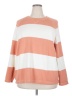 Relativity 100% Cotton Stripes Orange Pullover Sweater Size 3X - photo 1