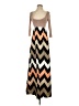 Auditions 100% Polyester Chevron-herringbone Brown Casual Dress Size S - photo 1