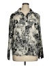 Shein Curve Print Silver Long Sleeve Blouse Size 1X - photo 1